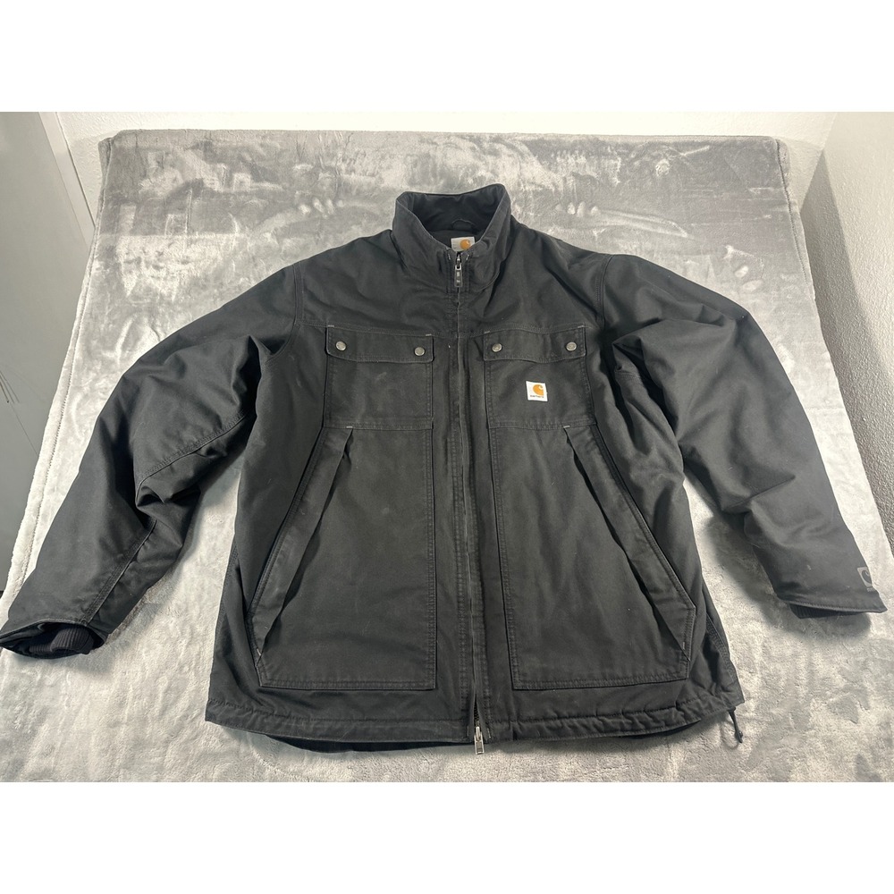Carhartt Full Swing Cryder Jacket Mens XL Tall Black Quick Duck Work Coat 102207